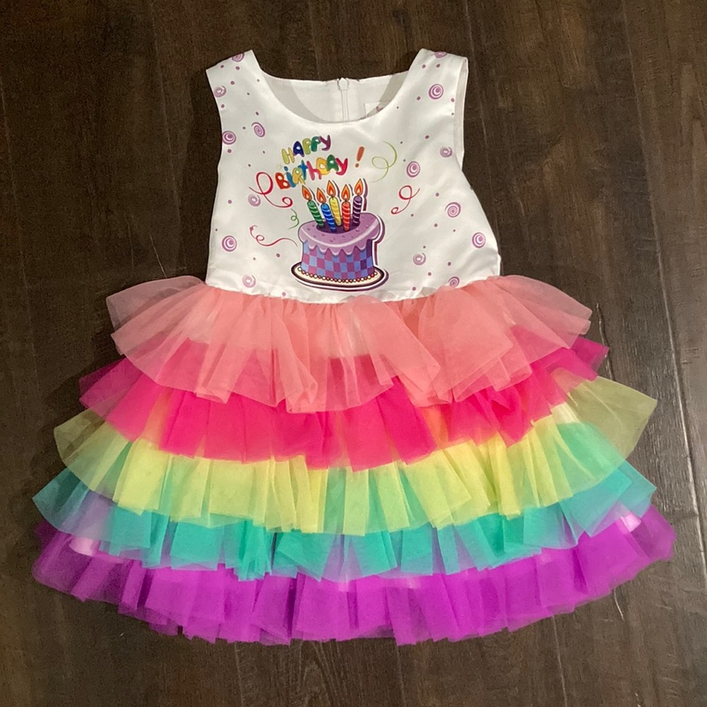 Happy Birthday Ruffle Dress - Size 5